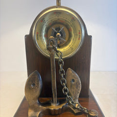 Nautical Inspired Table Lamp with Anchor & Meter w/ Wooden Base, Pleated Ivory Shade Included, Sku 033916