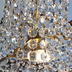 Regency Style Crystal Basket Chandelier, 1950's - 1960's, SKU 033708