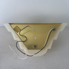 Alabaster Art Deco Style Sconces, White with Brown Streaks, Sku: 033072