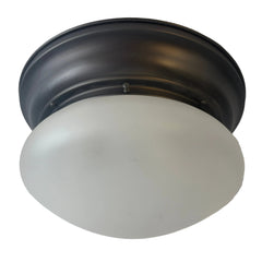 Flush Mount Frosted Glass Gunmetal Finish Light Fixture, Sku 032683