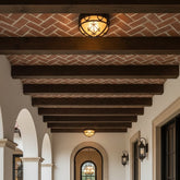Hacienda Lights Hand Forged Iron, Three Light Ceiling Mount w/ Natural Mica, Sku: 033651