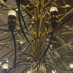 NYC "Flos 2097" Chandelier, Polished Brass, Fifty Light, Sku: 033574