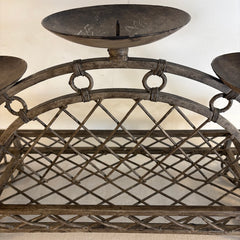 Iron Three Pillar Candle Holder with Arched Design, Sku: 033688