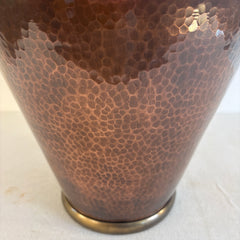 Chapman 1986 Hammered Copper Lamp Base w/ Brass Accents, Shade not included, Sku 033989.