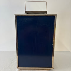 Decorative Square Lantern with Glass Panels, Top Handle, Nickel, Sku 033346
