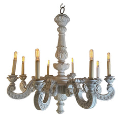 Shabby Chic Style 8-Light Painted Wood Chandelier, Sku 033821