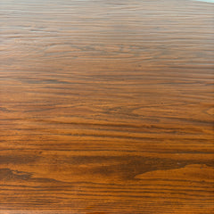 Oval Oak Dining Table, Black Iron Detail, 2 Drawers on Both Ends, SKU: 033095