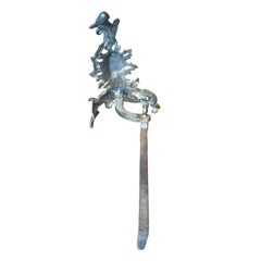Pair of Vintage Andirons Antique Brass Finish with Aged Patina, Sku 033668