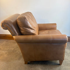 Bradington Young Putty Leather Armchair w/ Nailhead Detail, Sku 033673