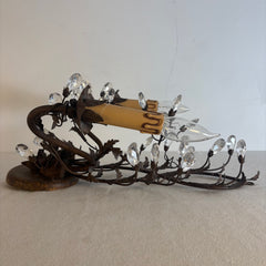 Pair of Vintage Crystal Bud Sconces, Sku 033736