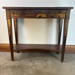 Maitland Smith Hand Painted Console Table with 1 Drawer and Lower Shelf, Sku 033051