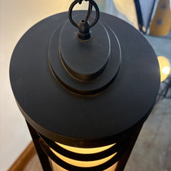 Exterior Pendant with Bronze Finish and Sand Colored Glass, 033898