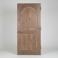 Solid Pine Door, Pickled Finish & Arch Detail, Hardware, Sku: 033403