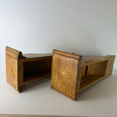 Pair of Wood Corbels, Hand Painted, Fleur de Lis Motif, Sku: 033093