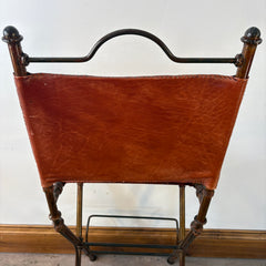 Pair of Metal & Leather Barstools, Spanish Influence, Sku 033378