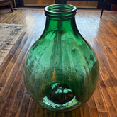 Vintage Green Glass Demijohn Bottle Wide Neck, Sku 033953
