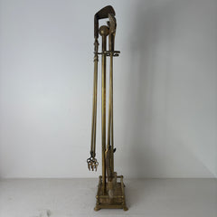 Brass Golf Themed Fireplace Five Piece Tool Set, Brushed Brass, Sku 033085