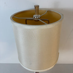 Nickel and Mirror Wall Sconce with Linen Shade, Sku 033535