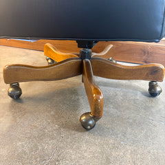 Hancock & Moore Black Leather Executive Desk Chair, Tufted Back and Seat, Swivel, Sku: 033709