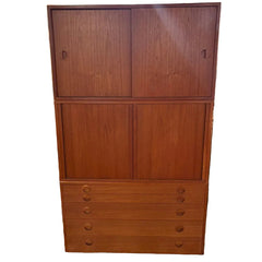 Danish Modern Teak Wood Cabinet w/5 Drawers, Sku 033914