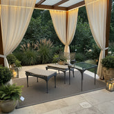 Brown Jordan, Pair of Lounge Chair Set Chair and Ottoman w/ 2 End Tables, Glass, Sku 033381