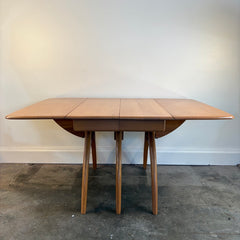 Heywood Wakefield Drop Leaf Birch Dining Table w/ 2 Side Chairs & 2 Leaves Champagne Finish, Sku 033924