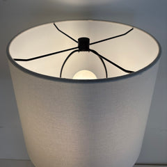 RH Hammered Steel Table Lamp, Dark Bronze Finish, White Linen Drum Shade, Sku 033972