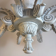 Shabby Chic Style 8-Light Painted Wood Chandelier, Sku 033821