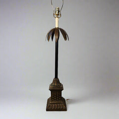 Table Lamp Palm Tree Design, Bronze, Pair