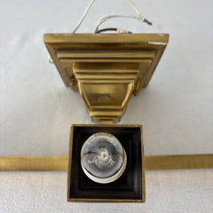 Vanity Light, Square Design, Three Socket, Brass, Sku: 033349