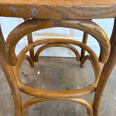 Set of 6 Total Chairs, 4 Bent Wood Cross Back Counter Stools & 2 Round Top Stools, Sku 033850