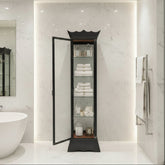 Curio Cabinet, Welded Steel & Glass, Crown Detail, sku: 033406