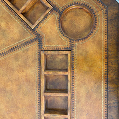 Maitland Smith Rams Head Game Table Leather Top, Sku: 033097