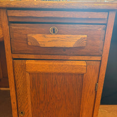 Vintage Oak Roll Top Desk, Roll Not Photographed, Included, Sku: 033461