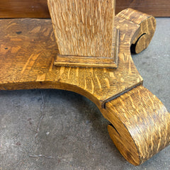 Antique American Empire Tiger Oak Parlor Table, Sku 033716