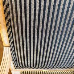 Set of 6 Dining Chairs, Wood, Striped Upholstery, Sku: 033389