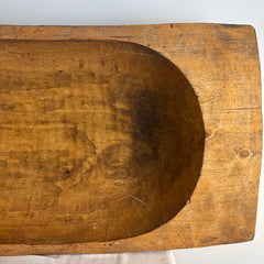 Antique Wood Dough Trough with Paddle Like Handles Handcrafted, Sku 033909