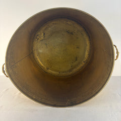 Large Brass Planter or Wood Barrel, Sku:033437