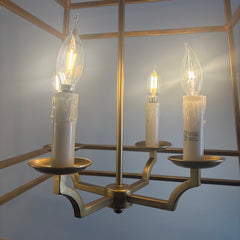 Neiman Marcus Carter Lantern Pendant Gold Finish 4 Socket Candle Design, Sku 033865