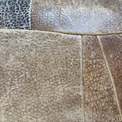 Unique Patchwork Leather Ottoman, Sku 033847