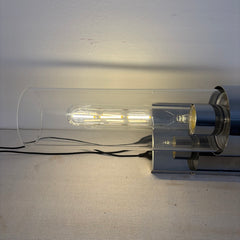 NEW Glass and Chrome Capsule Like Wall Sconce Includes Bulbs, Sku 033886