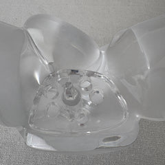 Lalique Crystal Made in France Signed on the Bottom Pair of Doves with Floral Frog Insert, Sku 033305