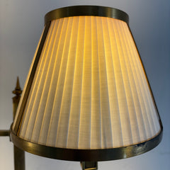 Solid Brass Double-Arm Bouillotte Style Table Lamp with Silk Shades, Sku 034116