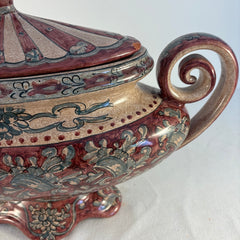 Biagioli Italian Hand Painted Ceramic Lidded Compote, Sku 033854