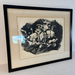Original Lithograph "La Cava" Signed, Artist Claude Ronald Bentley, Limited Edition 1/12, Sku 033792