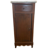 Antique Side Table Cabinet with White Marble Top, Sku: 033491