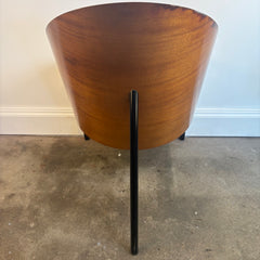 Aleph Mahogany & Leather 80's Bucket Chairs by Philippe Stark, Sku 033927