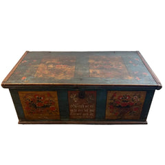 1874 German Antique Blanket Chest, Sku 033680