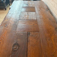 Oversized Log Cabin Style Rustic Carved Wood Desk, Sku 033852