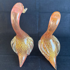 Pair of Glass Ducks Attributed to Murano, Sku 033869
